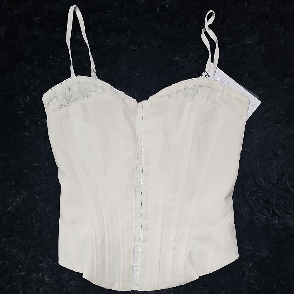 Tiger Mist Cream Corset Top